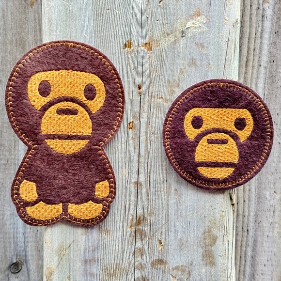 Pack of 2 Large Baby Milo Iron on Patch Baby Monkey Iron on Patch Monkey Patch - Picture 9 of 11